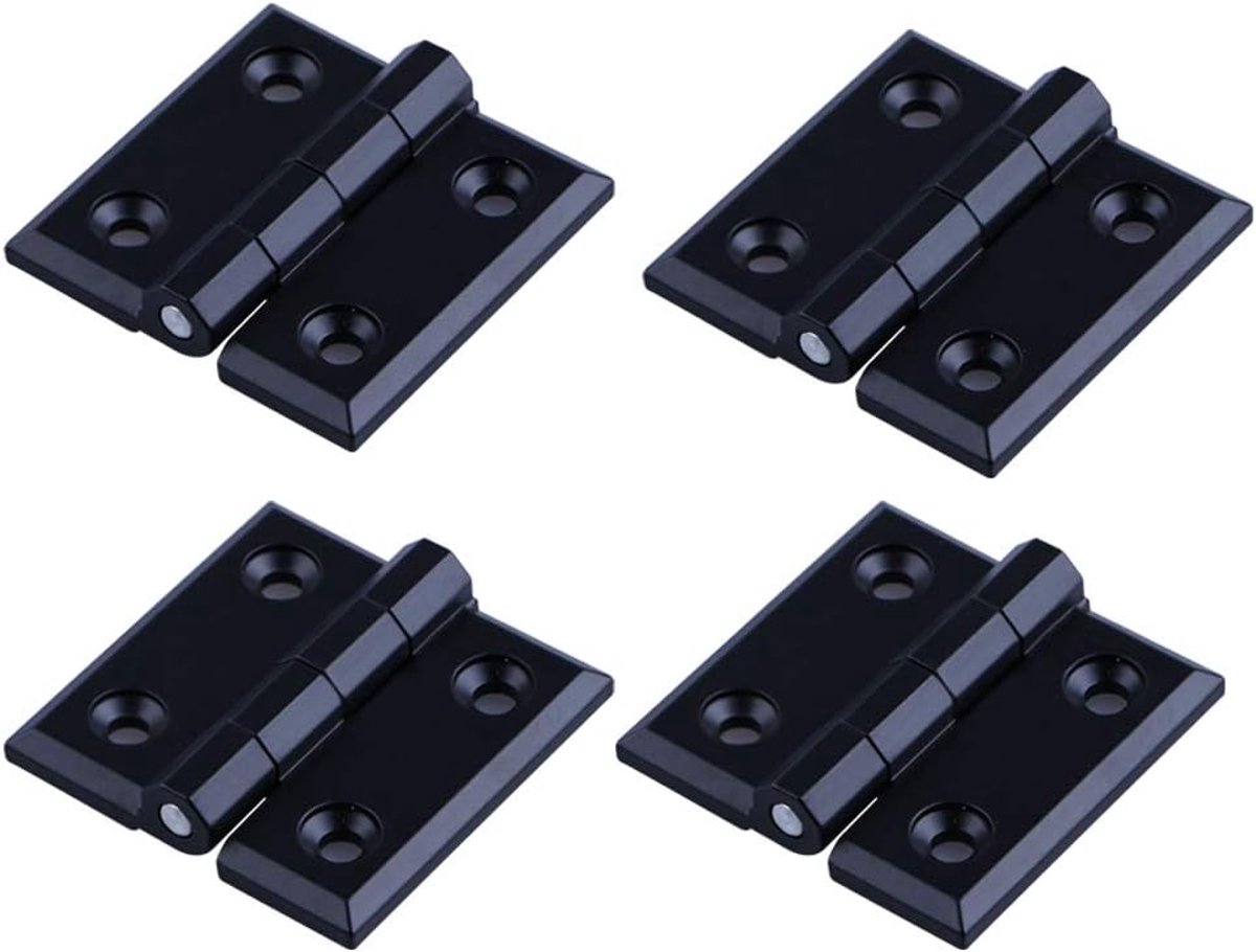 Scharnieren - 4- Pcs Hardware Deurscharnieren Voor Huishoudelijke Kastdeur, Zinklegering, Zwart, 40 * 40 * 5mm
