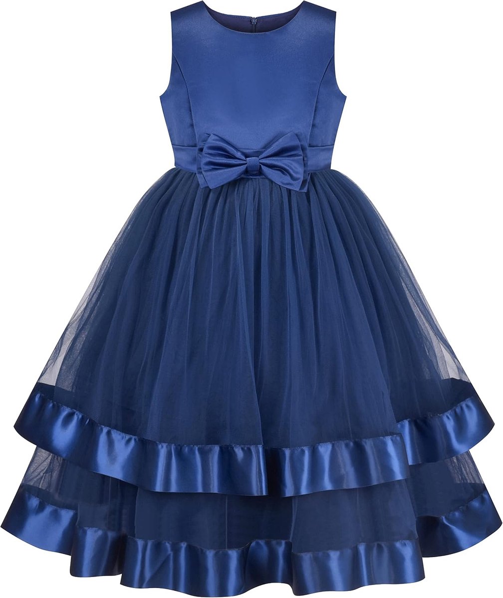 Fashion Meisjesjurk Bloemen Mouwloos voor Bruiloft en Feest 110-146