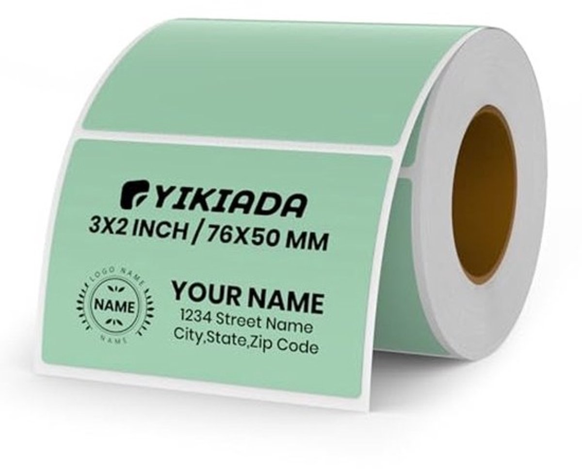 Zelfklevende Groen Thermo-etiketten - 50 x 76 mm - Waterdichte Stickers voor Adres, Naam, Barcode en QR-code - 500 Stuks