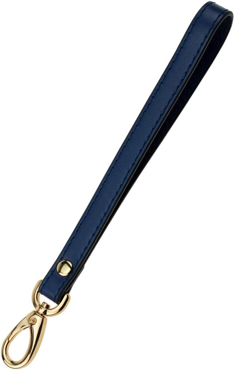 Polsband Lederen Vervanging Clutch Purse Key Wrist Lanyard, Blauw, M