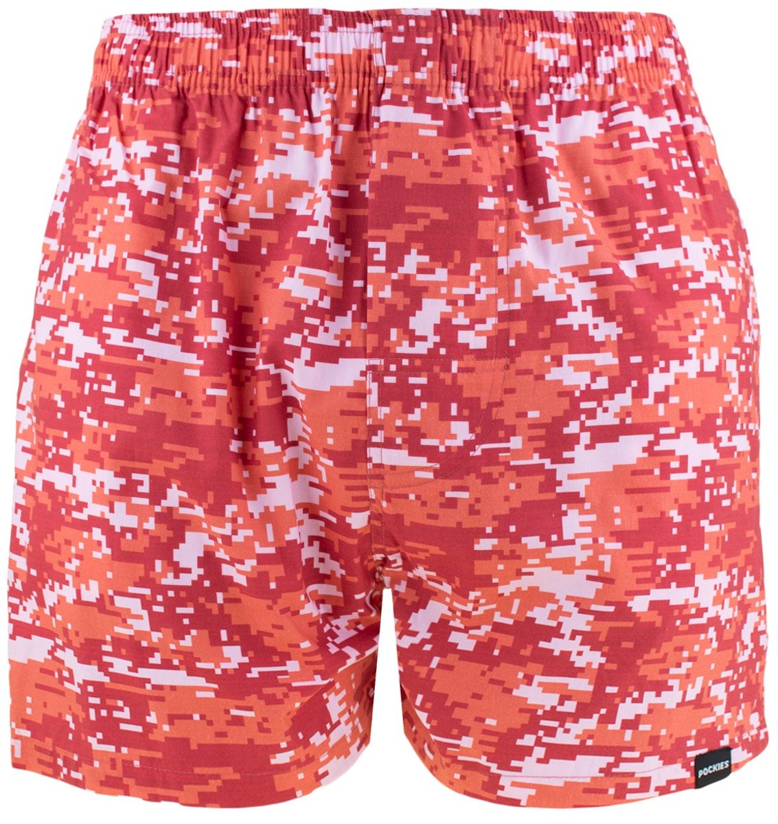 Pockies heren wijde boxershort camo rood & oranje