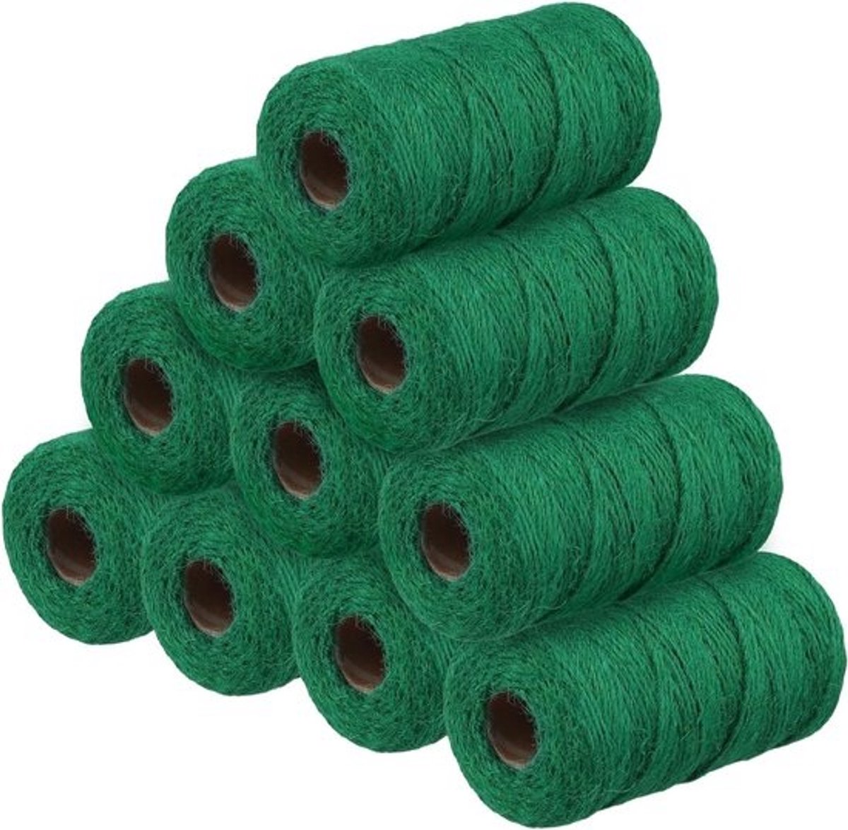 10 rollen tuintouw - 2 mm - Groen touw - 100 m lengte - voor DIY, tuinieren en creatief handwerk