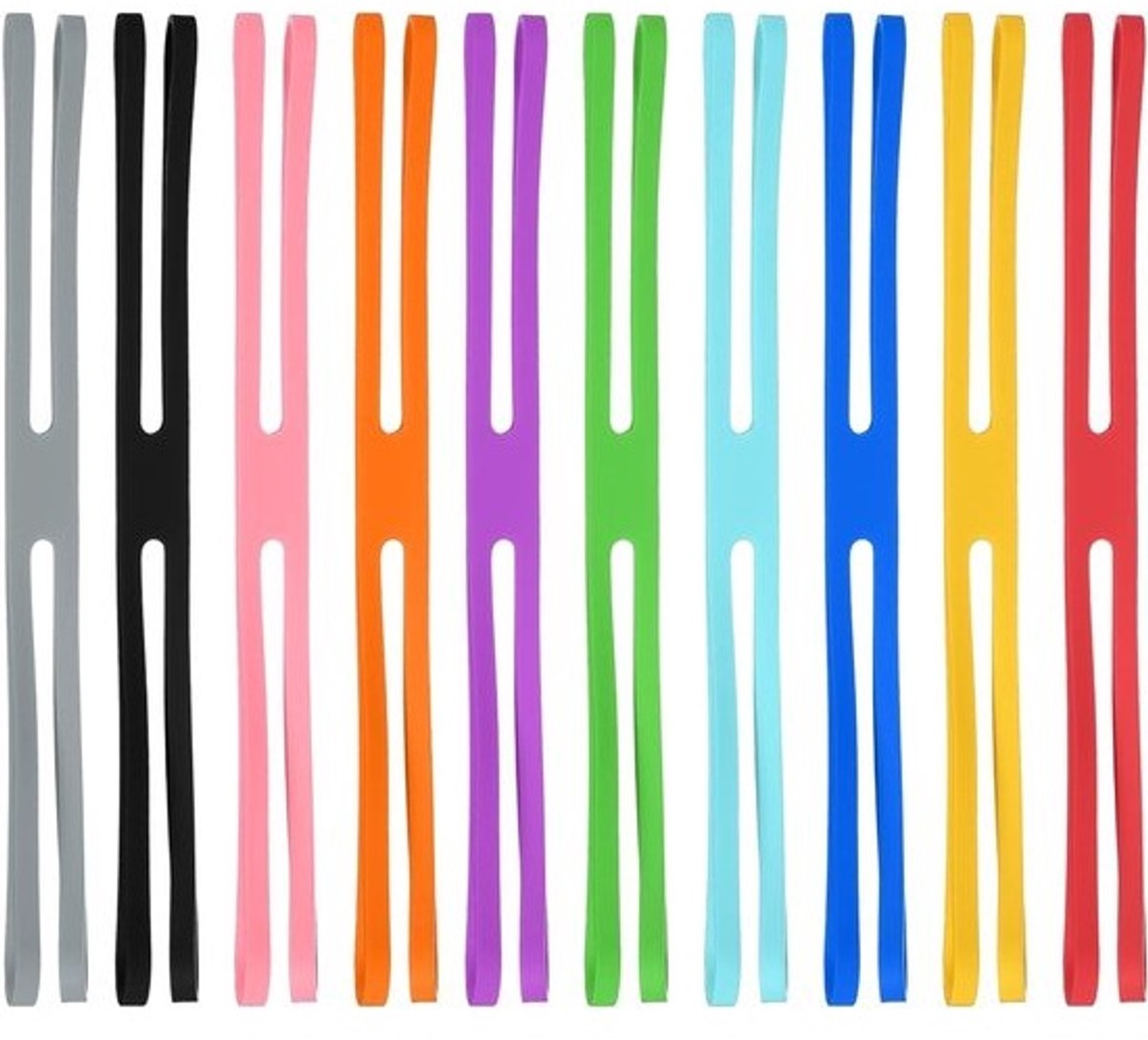 8 Inch H Rubber Bands - 10 Stuks Silicone - Diverse Kleuren