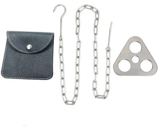 Draagbare Camping Tripod Set voor Koken - Roestvrijstalen Campfire Accessoires met Verstelbare Ketting en Haak, voor Buiten Koken en Kamperen — afbeelding 3