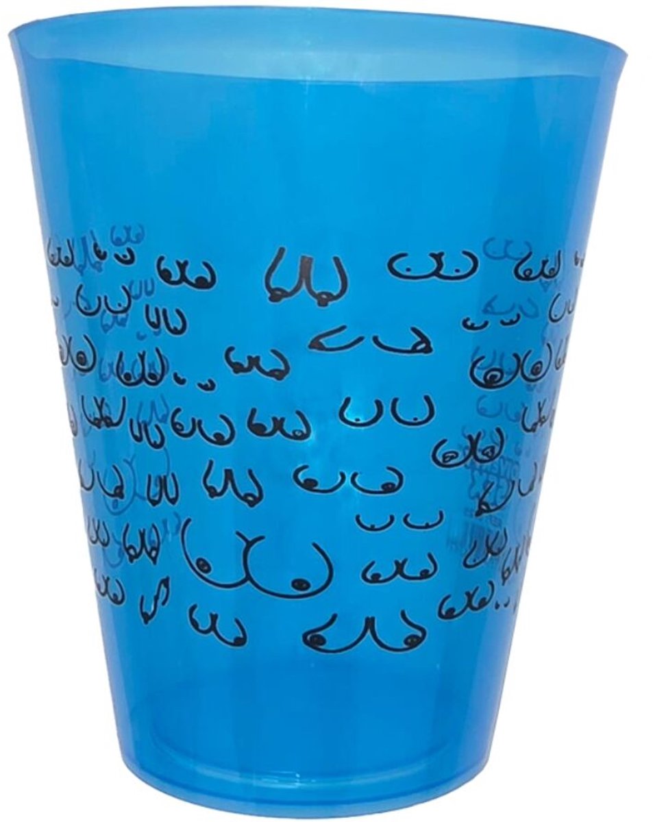 Blauwe Beker met Borst Illustratie