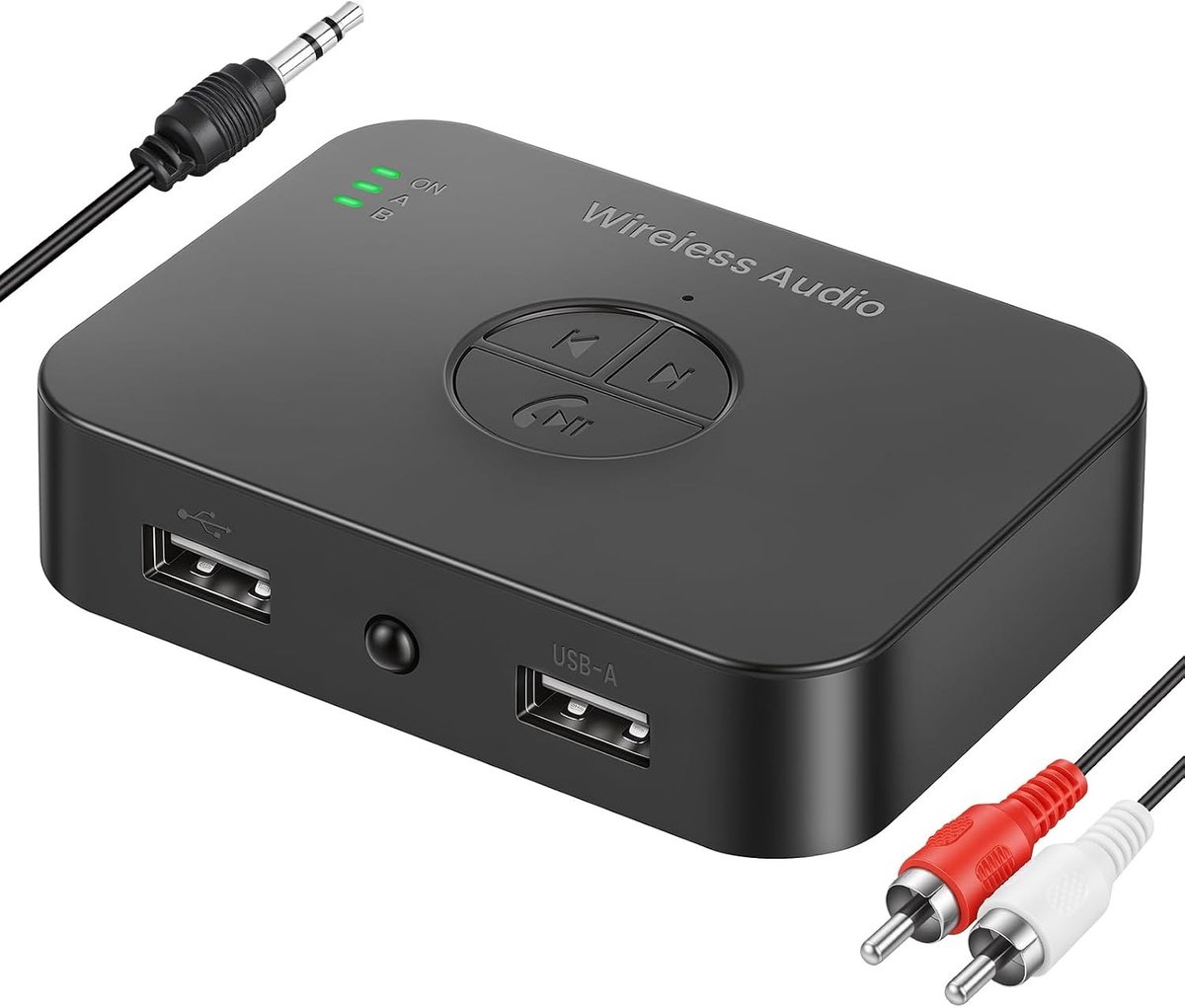 Draadloze Bluetooth Audio Ontvanger met RCA, 3.5 mm en AUX Jack voor Smartphones en Home Theater Systemen, 10 m Bereik en HiFi Geluidkwaliteit