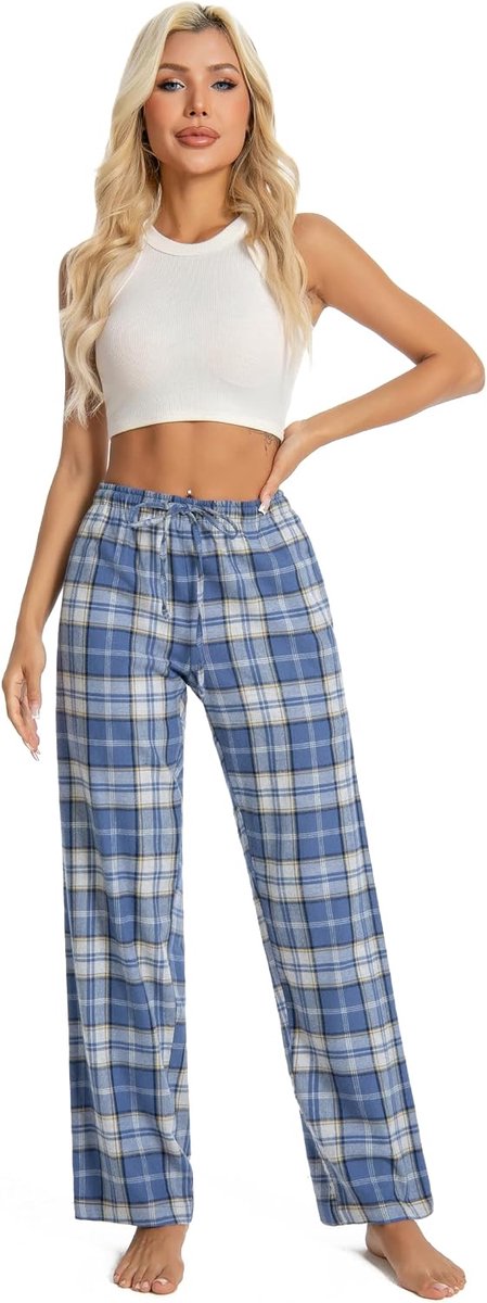 100% Katoen Super Zachte Flanel Pyjama/Lounge Bottoms Met Zakken,XS-XL