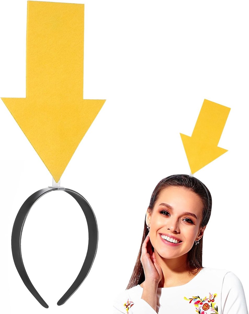 2 stuks pijlhoofdband van stof, lichte feesthaarband voor meisjes, grappig festivalaccessoire en foto-rekwisiet