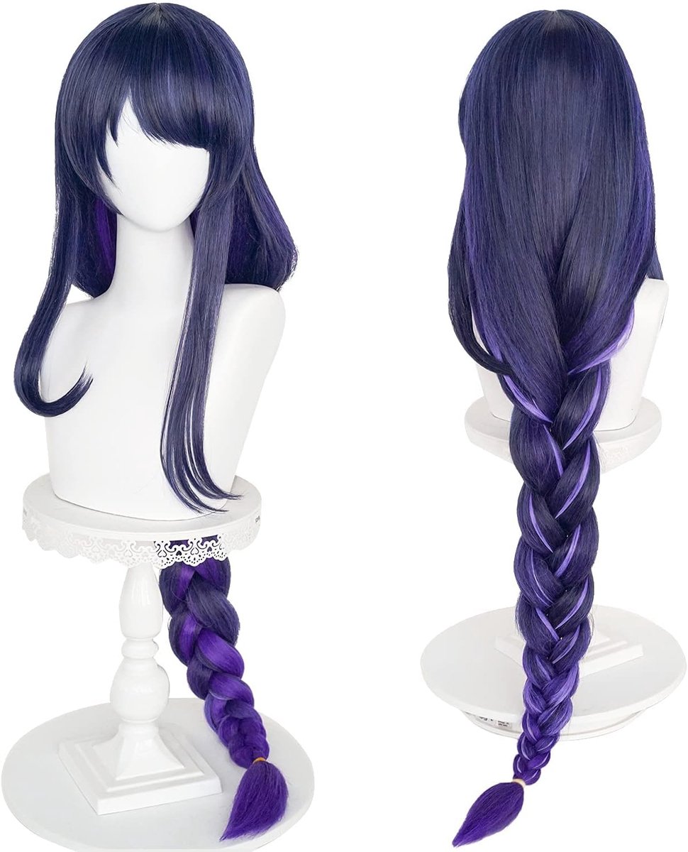 Cosplay Pruiken, Genshin Impact Wig voor Halloween, Kerstmis en feest (RaidenShogun Cosplay)
