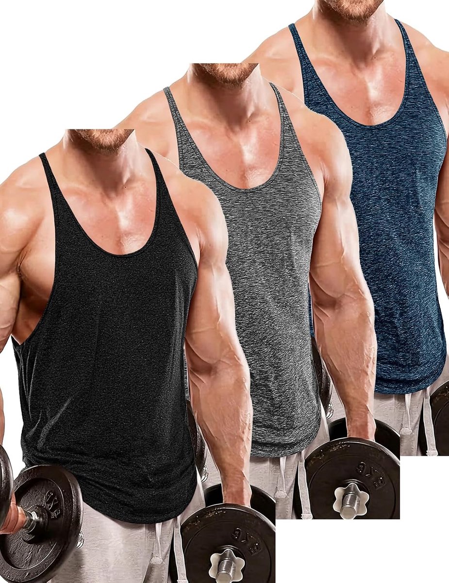 Cmdr Stringer tanktop voor heren, Y-rug, fitness, spiershirt, sneldrogend, sport, bodybuilding, tanktop