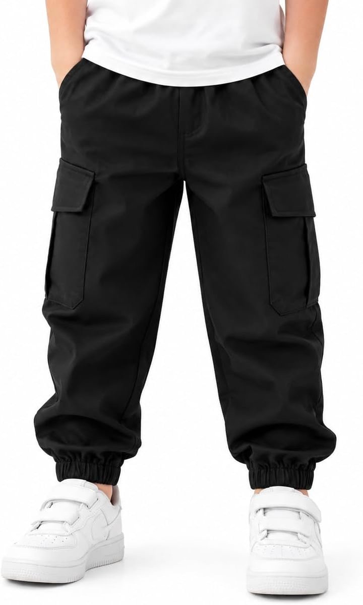 Jongens Cargo Broek Kinder Joggingbroek Jongens Broek met Zakken Elastische Taille Casual Outdoor 1-5 Jaar