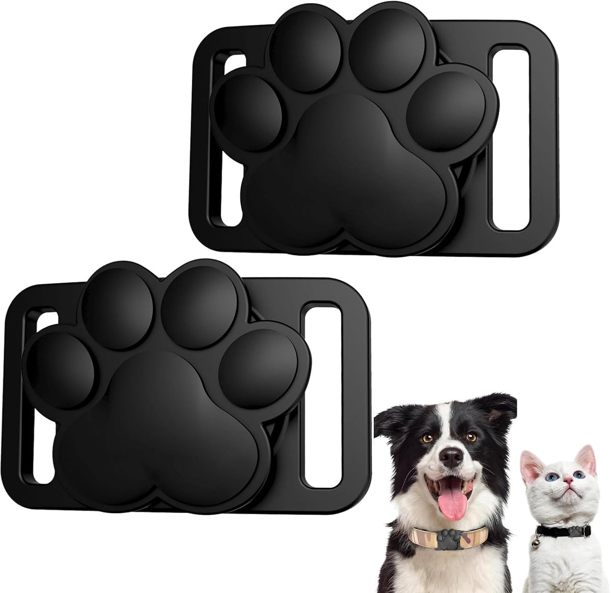 2 x beschermhoes voor Apple AirTag voor huisdieren, waterdichte houder voor kattenvinder en honden, beschermhoes voor GPS-halsband met AirTag-houder, tracking-accessoires