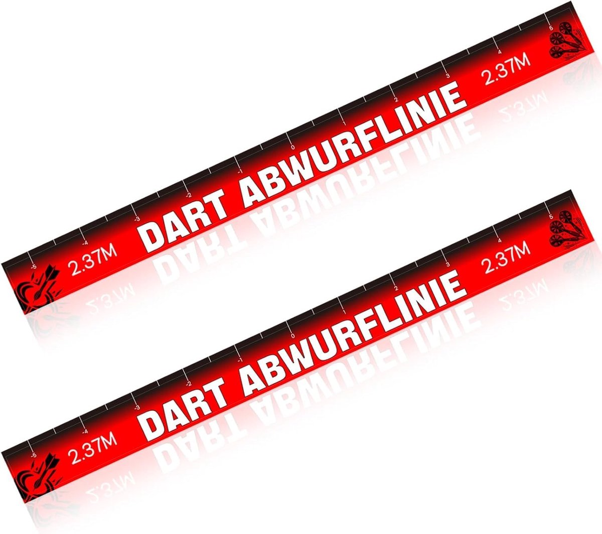 Dart werplijn, 2 stuks, 56 x 5 cm, werplijn, zelfklevend, dartaccessoires voor stalen darts en softdarts