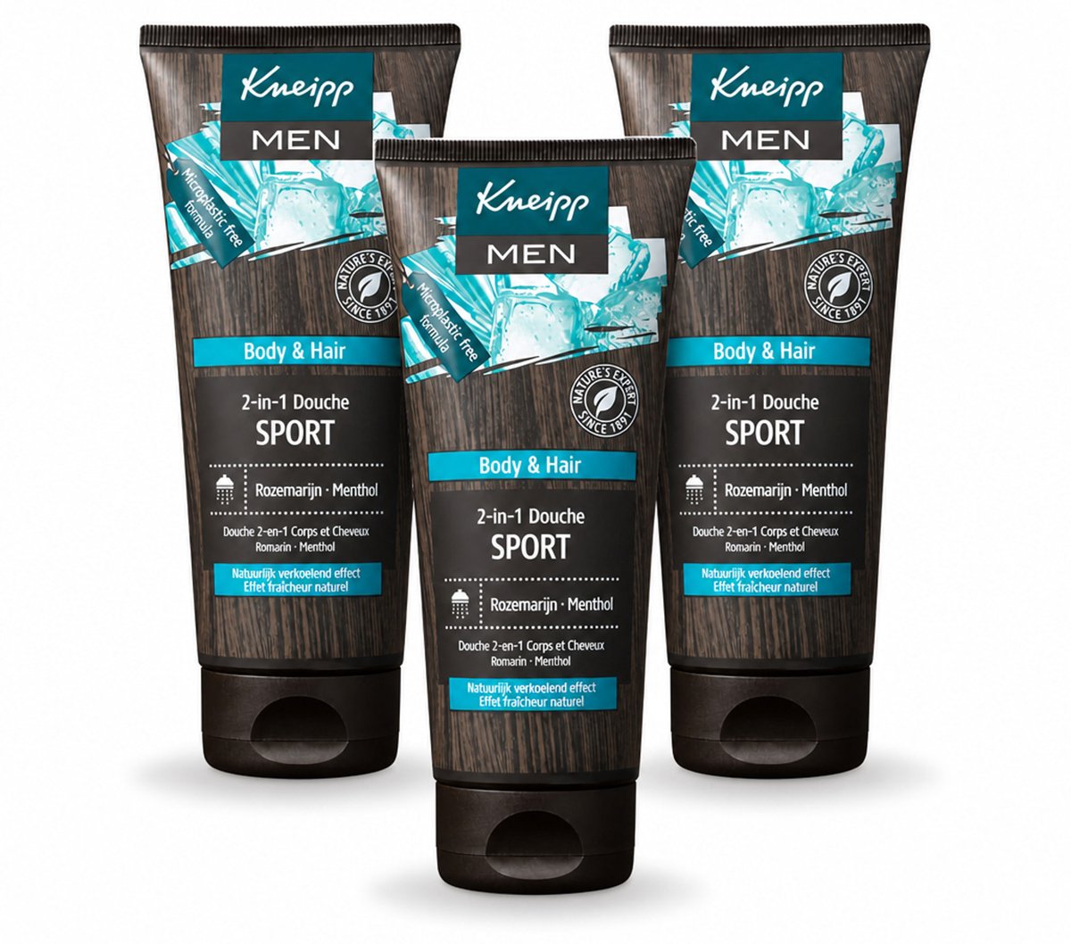 3 x Kneipp - Sport Douche 2‑in‑1 - Men - 200 ml - Voordeelverpakking - 3 stuks