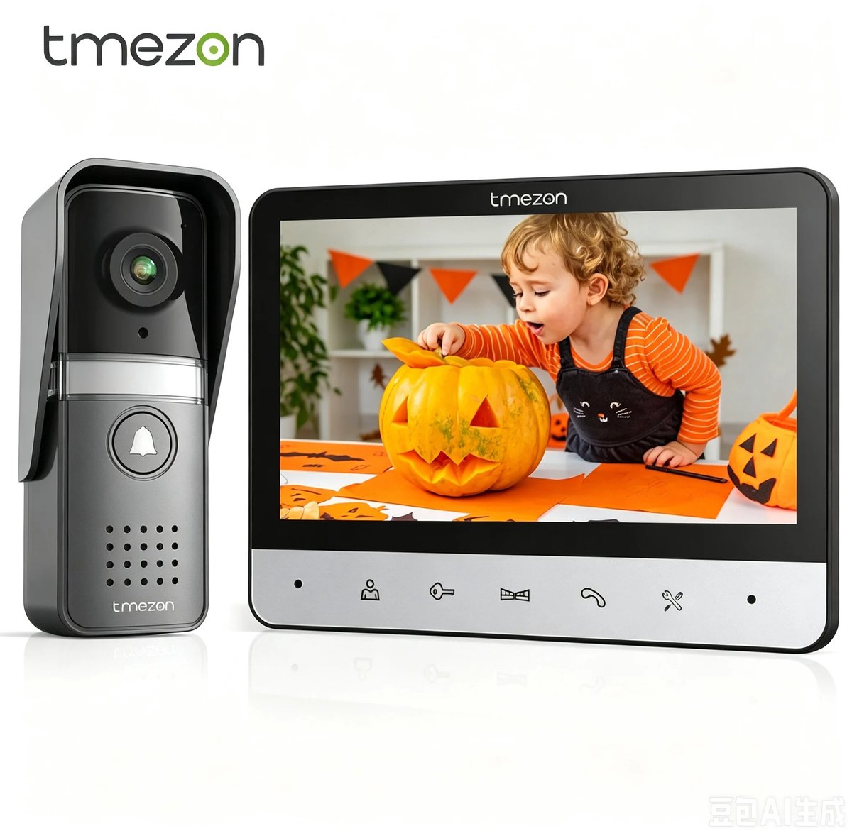 DeltaMerch Slimme Deurbel - Video Deurbel bedraad - Intercom - 7 inch LCD-kleurenscherm - Nachtzicht - Brede Kijkhoek 110° -