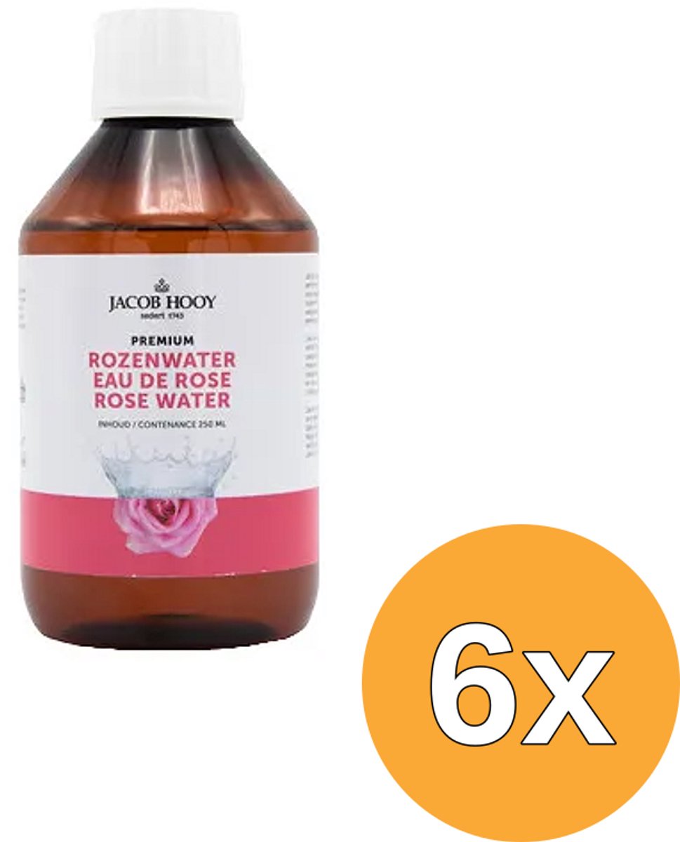 6x Jacob Hooy Rozenwater premium (250 ml)
