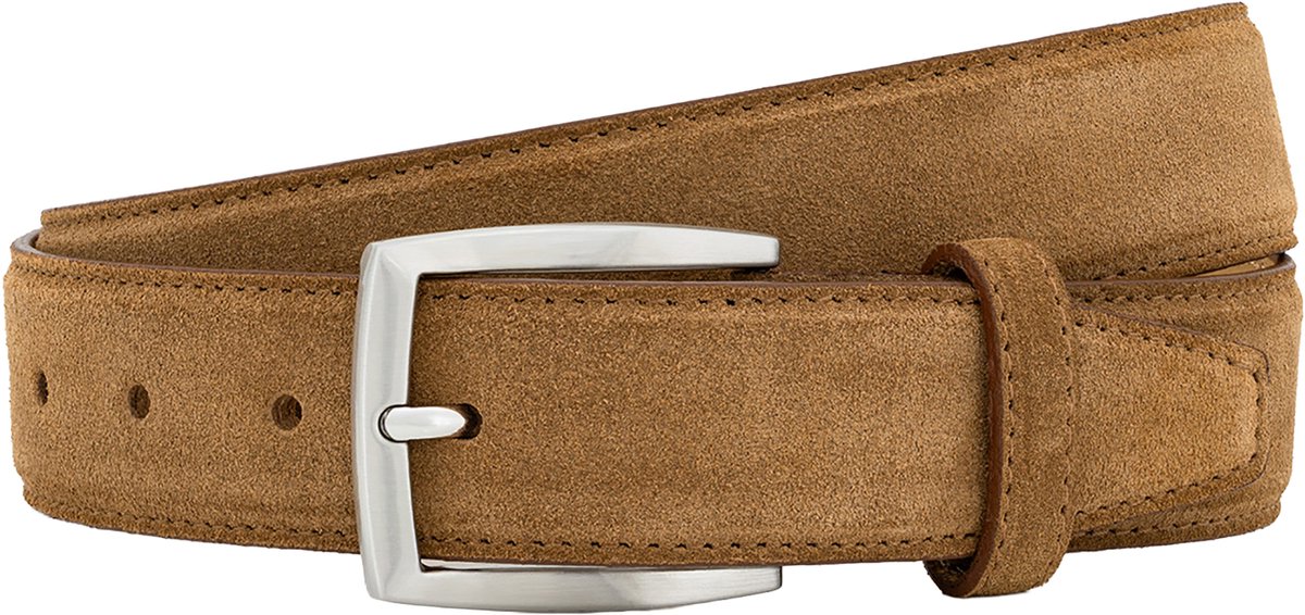 LINDENMANN leren heren riem - cognac