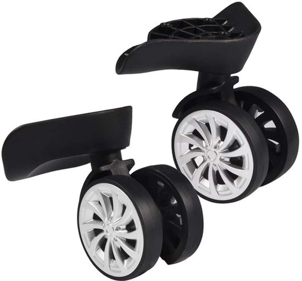 VVGoods - Swivel wiel reparatie set voor bagagekoffer - Zwart - 2 stuks