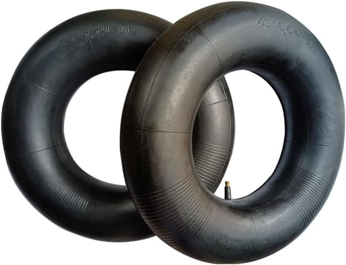 Set van 2 binnenbanden 16 × 6,50-8 met recht mondventiel, 16 × 6,50-8 cm, voor grasmaaiers, kruiwagens, tuinaanhangers, karts, strandwagen, graspers, microhelmstok