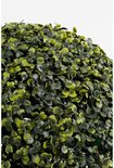 Een ronde kunstplant van groen buxus, Ø28 cm, met volle blaadjes.
