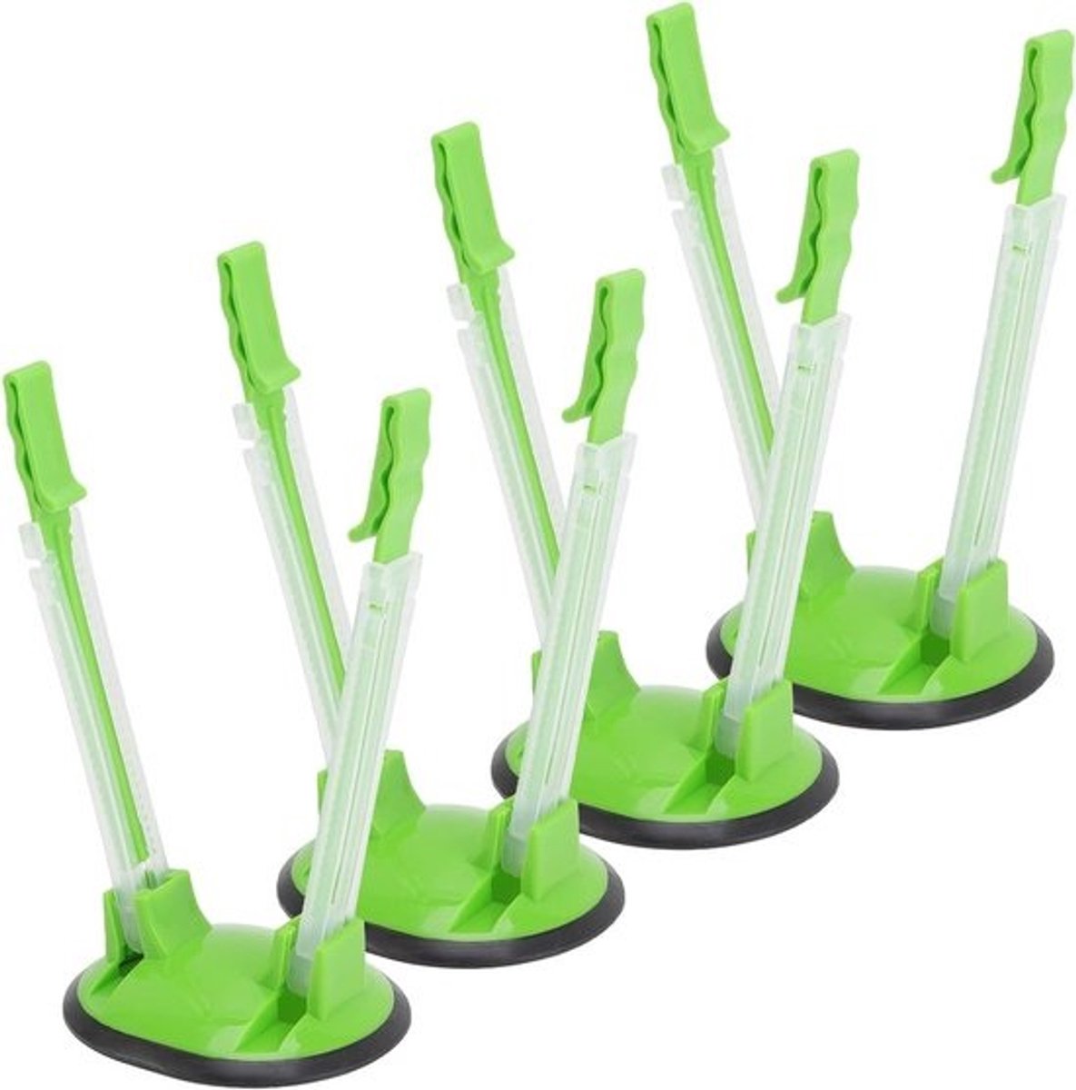 4 stuks herbruikbare plastic vriezerzakhouders - Antislipbasis en verstelbare clips - Voor ziplock- en broodzakken