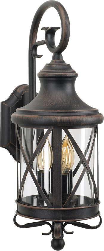 KS Verlichting wandlamp - Romantica - E14 lamp - Landelijke decoratie - Bruin