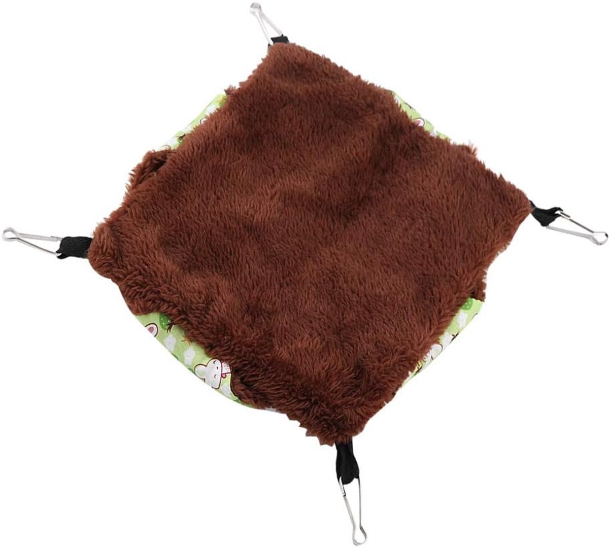 Hangmat, Winter Warm Dubbellaags Hangbed voor Kleine Huisdieren, Gezellige Verhoogde Rustplek voor Hamster, Cavia, Chinchilla, Kitten en Eekhoorn, Zacht Pluche met Versterkte Riemen