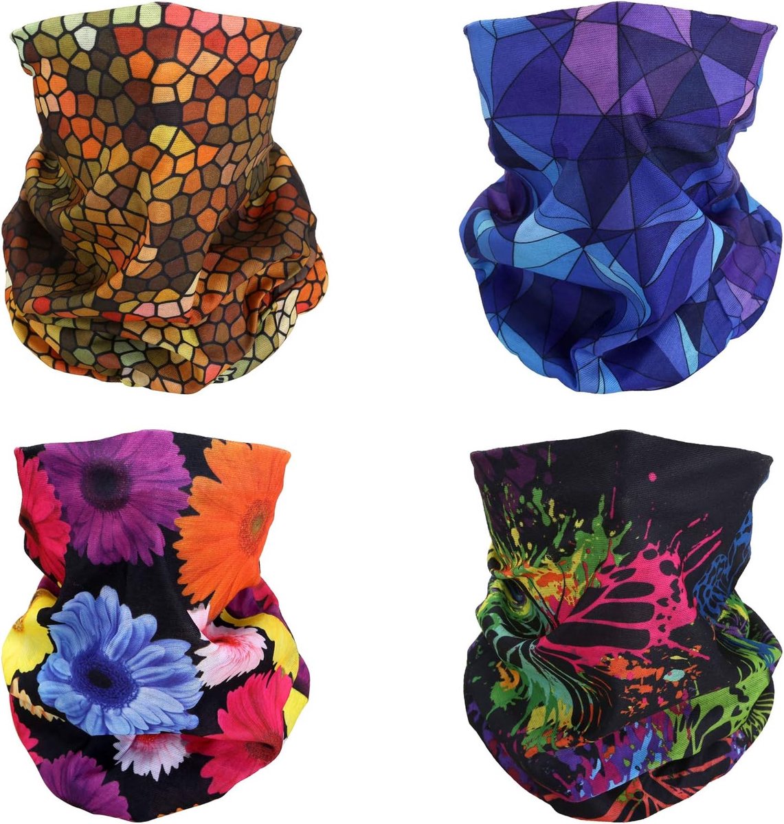 4 multifunctionele hoofdband bandana bivakmuts voor vrouwen mannen