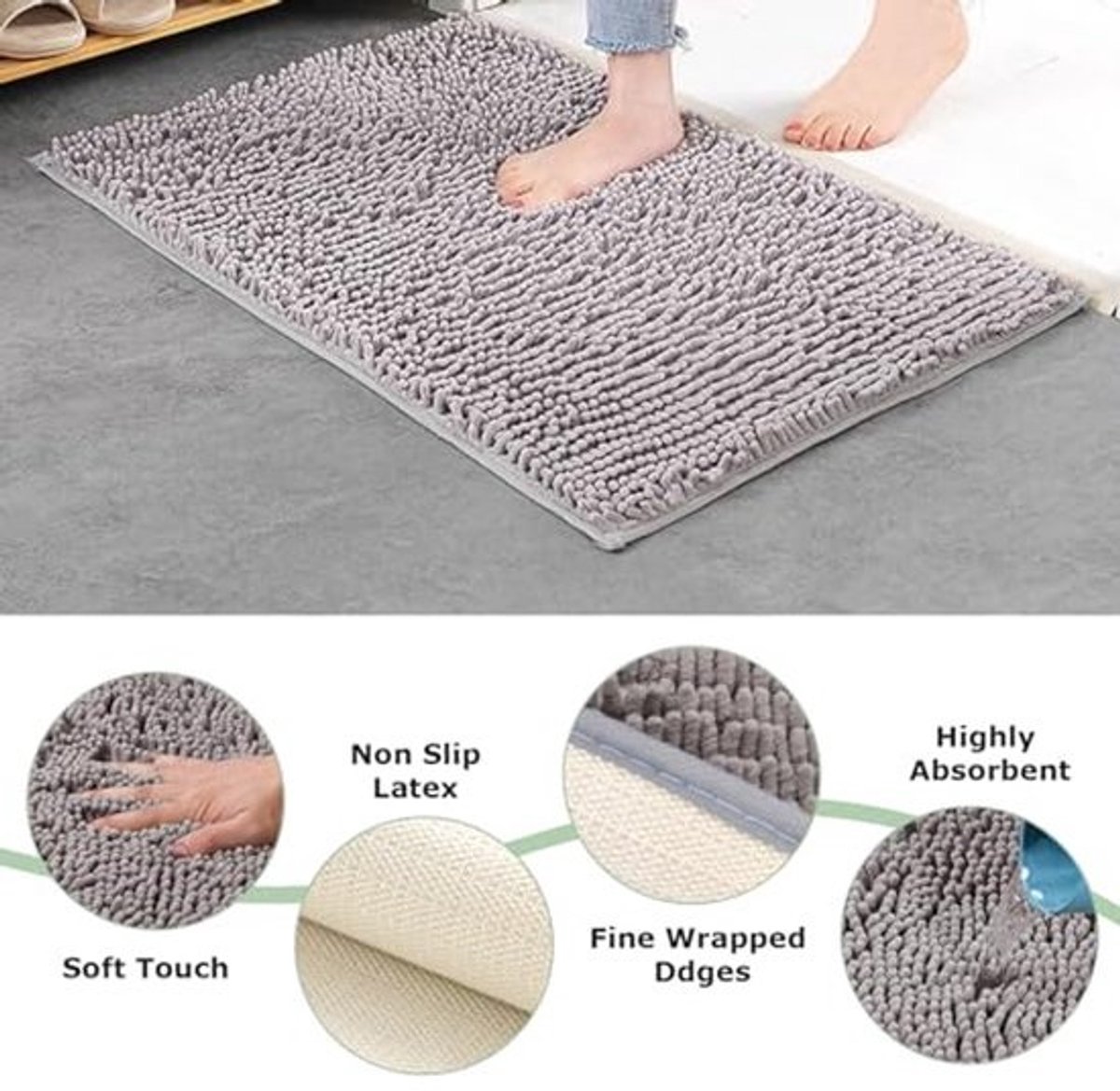 Antislip Badmat 40 x 60 cm - Extra Zacht en Super Absorberend