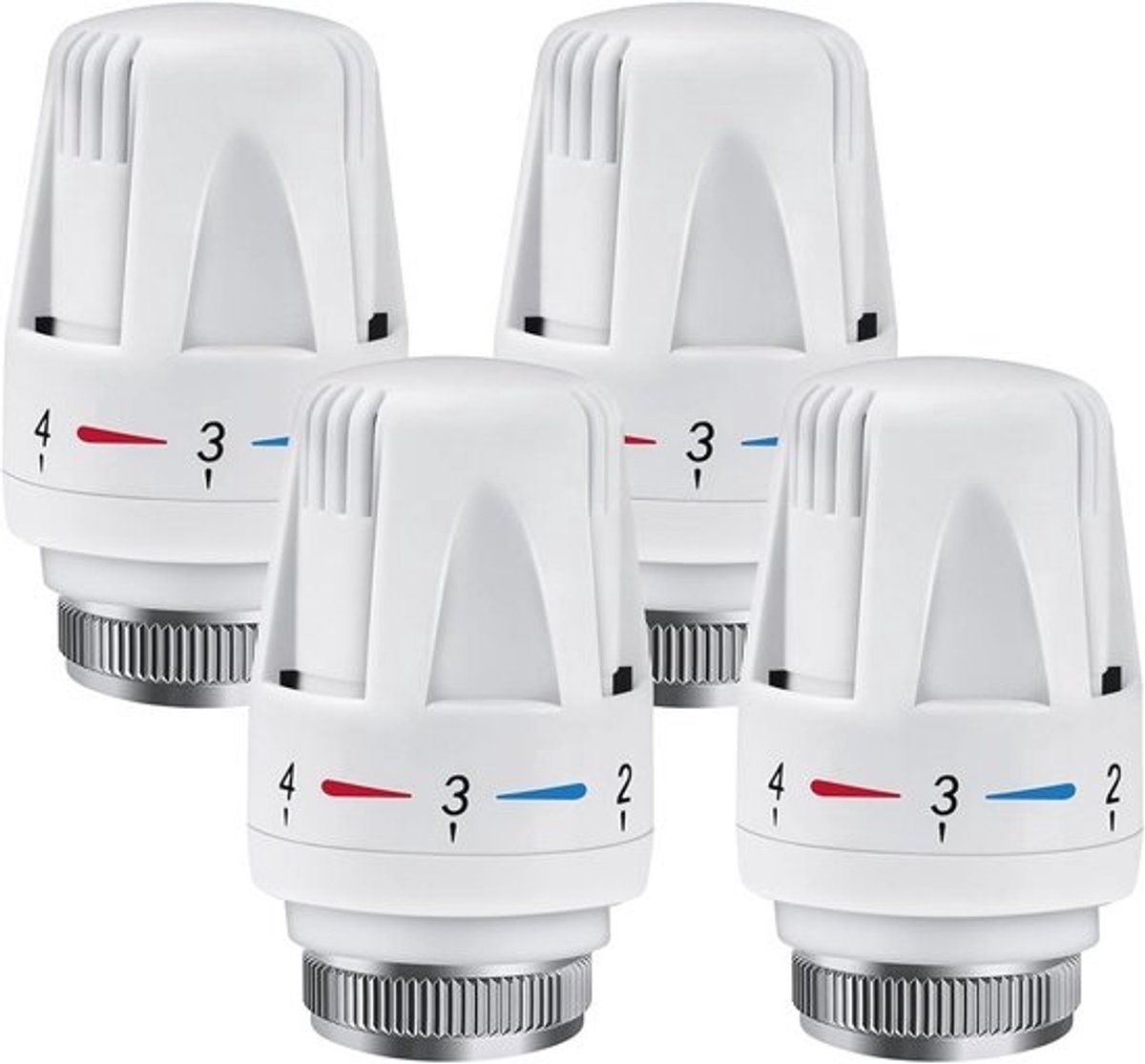 Thermostaatkop Voor Radiatoren - 4 Stuks M30 x 1,5 | Verwarmingsthermostaat Met Vorst- en Instelfuncties