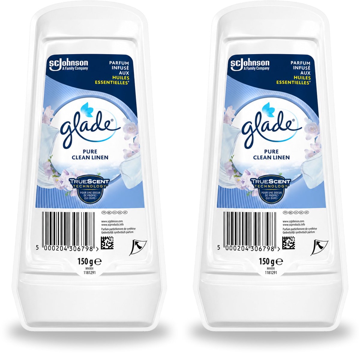 2 x Glade - Gel - Pure Clean Linen - 150 g - Voordeelverpakking - 2 stuks