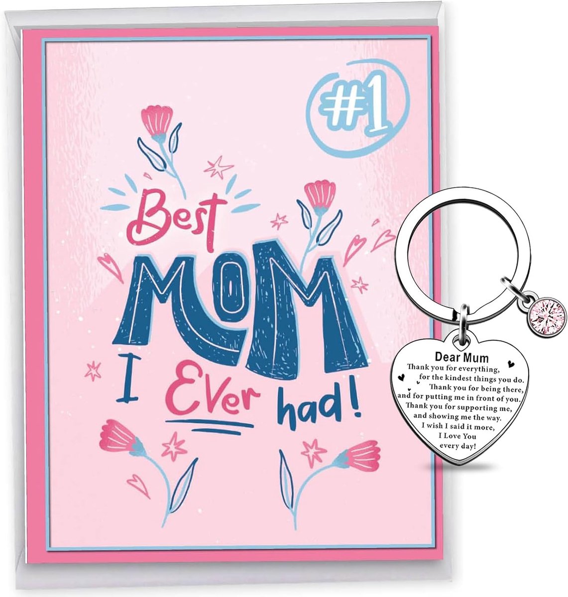 sleutelhanger en kaart, beste mama moeder mama kerst verjaardagscadeaus sleutelhanger wenskaart geschenken voor mama van dochter zoon, sleutelhanger voor vrouwen, Moederdag mama om te bedanken