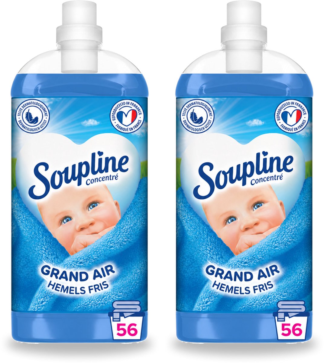 2 x Soupline - Wasverzachter - Hemels Fris - 1350 ml - Bulkverpakking - 2 stuks