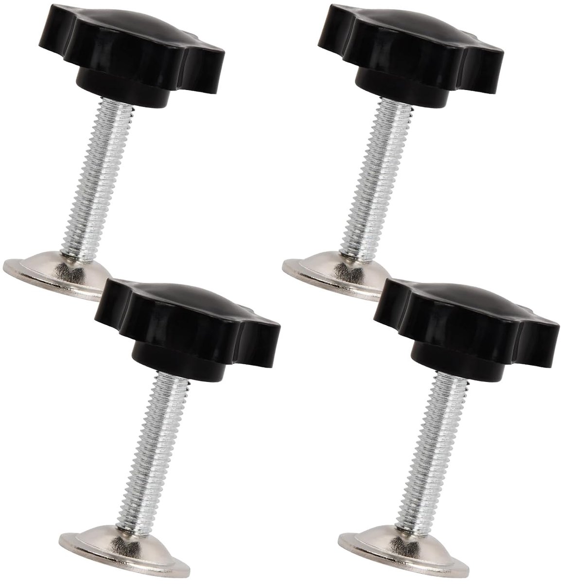 4 stuks stergreep schroeven, M8 x 35 mm buitendraad stalen schroef met M8 groefstenen, kunststof sterschroef buitendraad kartelschroef voor gereedschapsmachine meubels