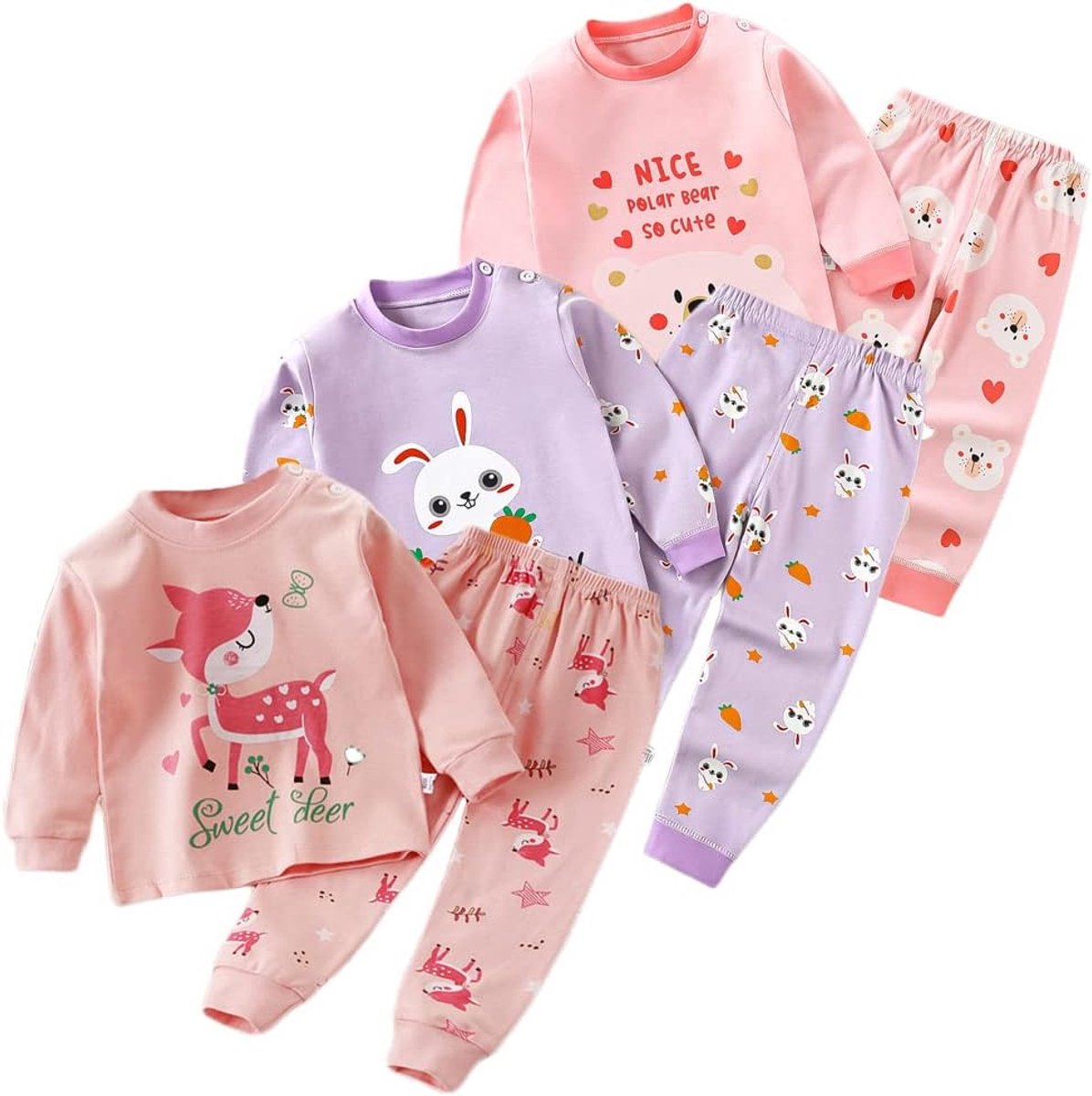 ondergoed voor babymeisjes, 3-delige set, thermo-onderhemden, thermo-onderbroek, ski-ondergoed, functioneel ondergoed voor de winter, thermo-ondergoedset