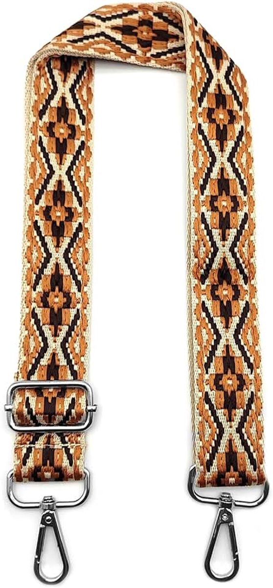 Schouderriem voor Tassen Verstelbare Tasriemen voor Schoudertassen, Schouderriem Tas Riem met Zilver Gespen, Brede Tasriemen Vervanging 3.8cm voor Dames Crossbody, Handtassen, Bruin, #2