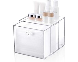 Gezicht handdoek container doos compatibel met Clean Skin Club Clean Towel XL, acryl handdoek opbergbak met lade, make-up organizer stapelbare houder, ideaal voor ijdelheid, badkamer