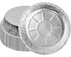 Joyan 20 stuks ronde aluminiumfolie tablet, 20,3 cm vormen Aluschalen, aluminium pan, ronde alu schalen zonder deksel, tablet van aluminiumfolie, alu grillschalen, aluminium pannen wegwerpbaar