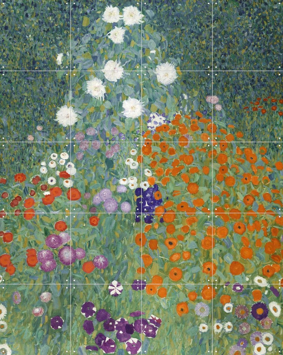 IXXI Flower Garden, Gustav Klimt & Bridgeman Images - 80 x 100 cm - Gratis ophangtool - Grote wanddecoratie en posters - Kleurrijk, Klassiek,