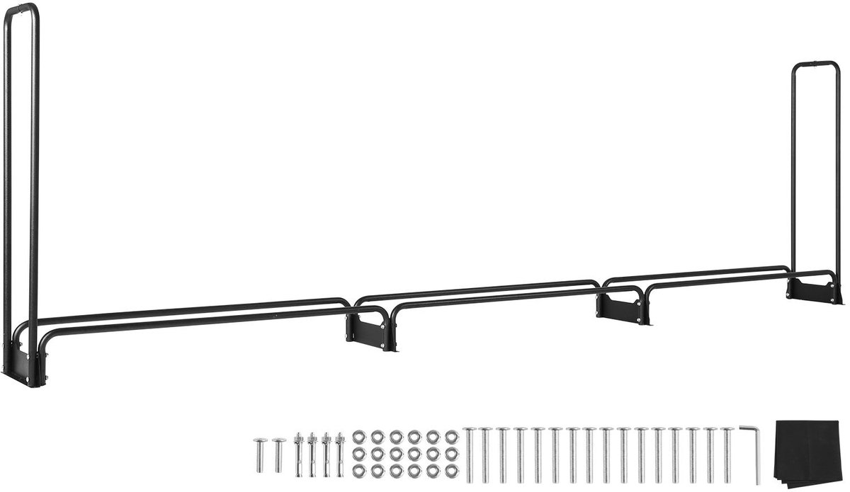 3-9 m lange houtopslag voor buiten met hoes- 386 cm x 36 cm x 117 cm- robuuste houthouder en waterdichte 600D Oxford-hoes voor open haard- terras- binnen/buiten- houtopslag voor 3/4 kuub brandhout