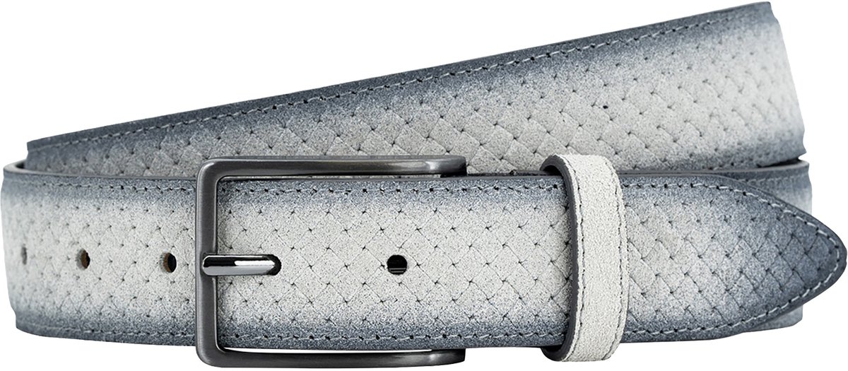 LINDENMANN leren heren riem - grijs