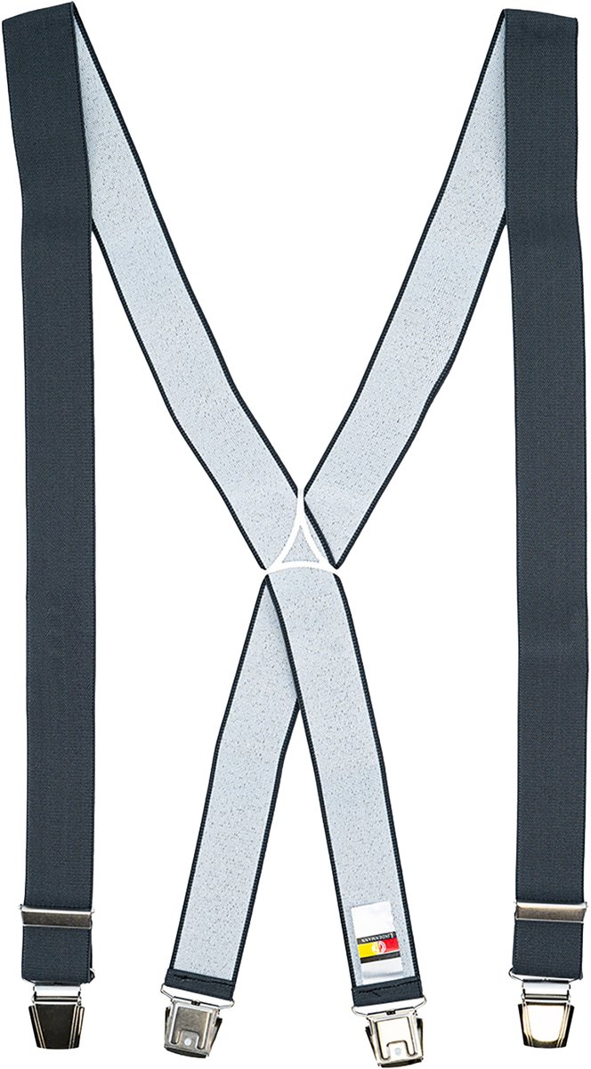 LINDENMANN heren bretels met extra sterke clips X-vorm - antraciet