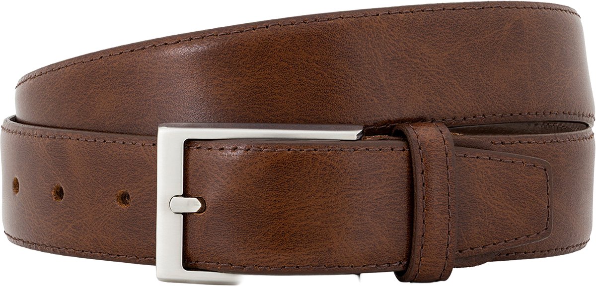 LINDENMANN leren heren riem - mahonie bruin