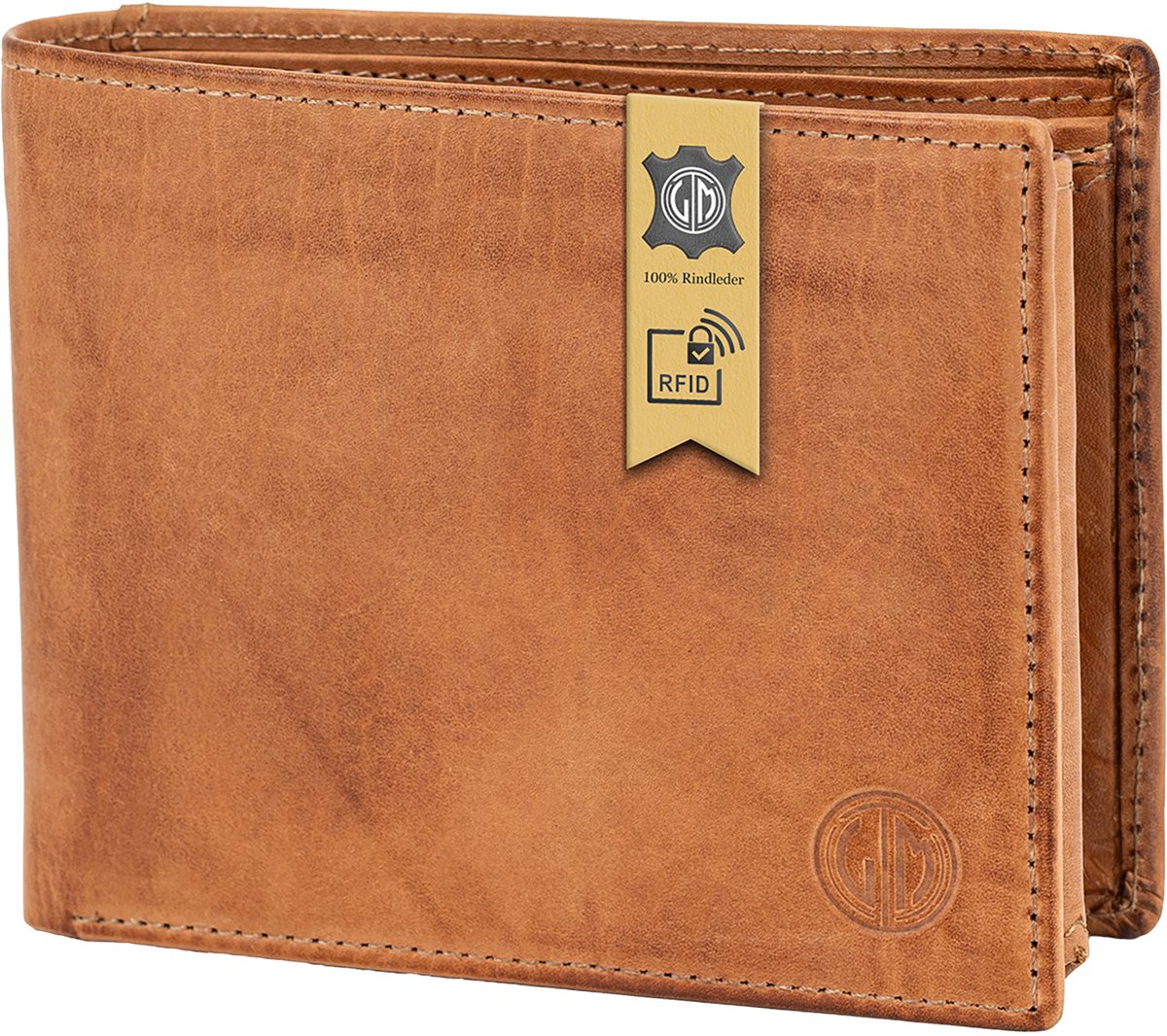 LINDENMANN heren portemonnee RFID - cognac