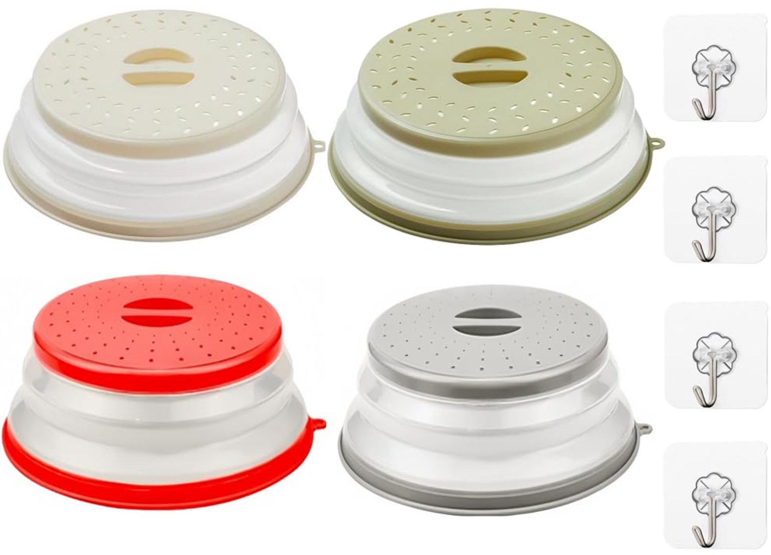 Set van 4 Vouwbare Magnetron Deksel voor Voedsel