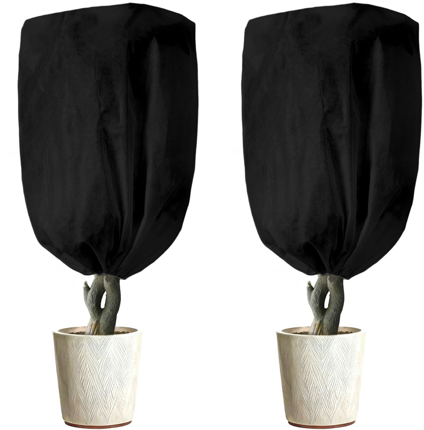 Duraxl Plantenhoes - Winterbescherming - 80 x 120 cm - Zwart - Set van 2