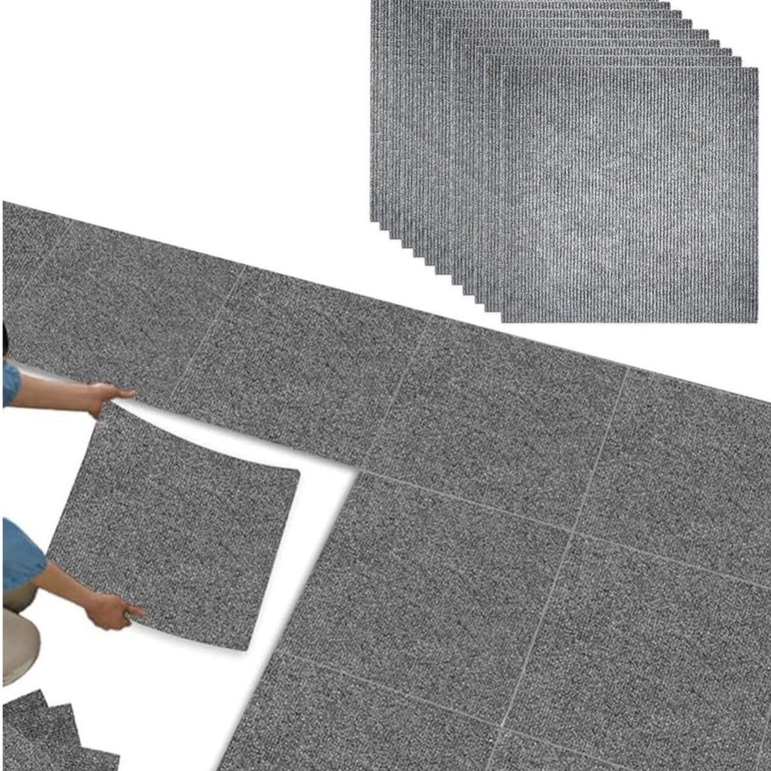 Set van 40 zelfklevende vloermatten 30x30 cm - Bescherming voor vloeren in woonkamer, slaapkamer en kantoor