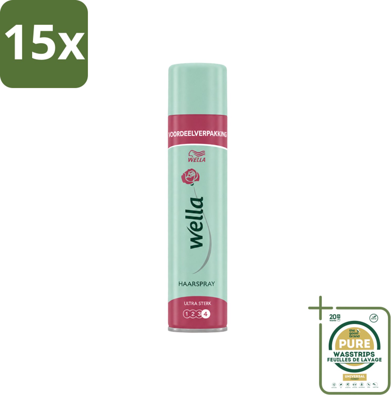 15 x Wella – Ultra Strong Hold – Haarspray – 400 ml - Wasstrips - Haarspray - Haartypen - UV Bescherming - Haar Fixatie - Haar Verzorging