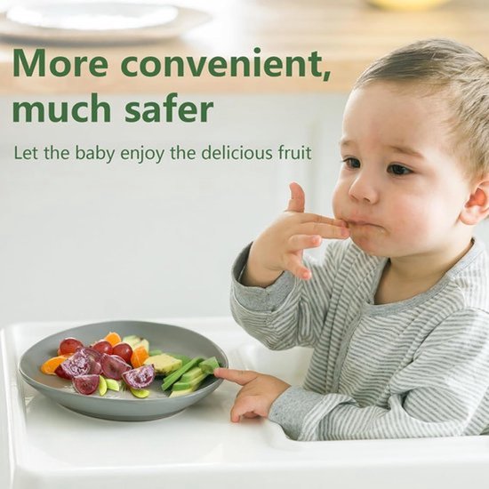 Multi-druivensnijder,voor peuters 1-3,fruitsnijmachine,voor tomaat,kers,aardbei,olijf,gereedschap voor baby,roestvrijstalen keukengadgets met ergonomische antislip handgrepen — afbeelding 5
