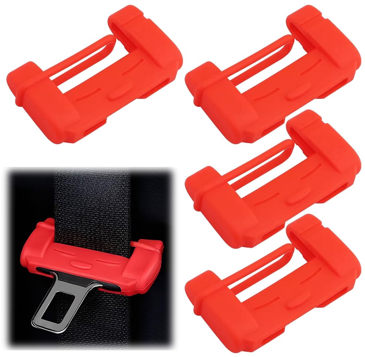 Set van 4 Siliconen Veiligheidsriem Covers voor Auto